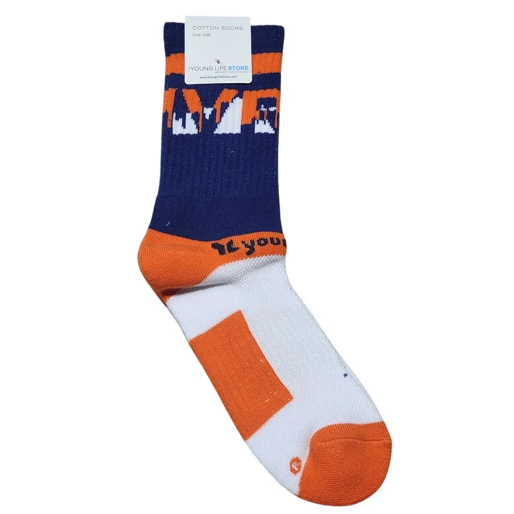 NEW Young Life Store‎ Cotton Socks Athletic Crew Socks One Size (L) NWT